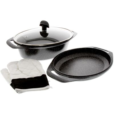 Marmite 3 pièces pradel excellence premium 33,5 x 25 cm façon pierre tous feux/ induction - Publicité Marmite 3 pièces pradel excellence premium 33,5 x 25 cm façon pierre tous feux/ induction - Publicité