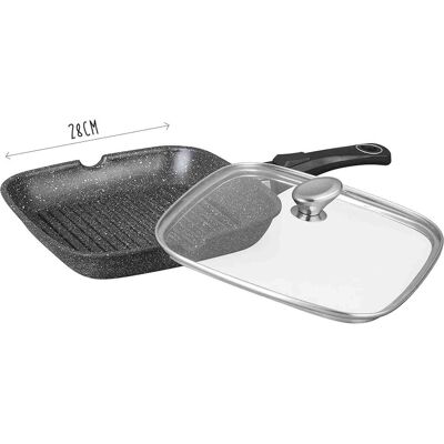Poêle grill en fonte pradel excellence premium 28x28cm façon pierre tous feux/ induction - Publicité Poêle grill en fonte pradel excellence premium 28x28cm façon pierre tous feux/ induction - Publicité