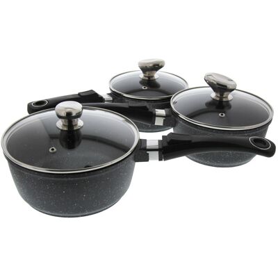 Set de 3 casseroles pradel excellence onda 16/18/20cm tous feux/ induction - 3 manches amovibles - Publicité Set de 3 casseroles pradel excellence onda 16/18/20cm tous feux/ induction - 3 manches amovibles - Publicité