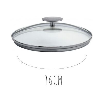 Couvercle en verre bombé cristel platine 16cm - Publicité Couvercle en verre bombé cristel platine 16cm - Publicité