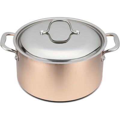 Faitout en cuivre inox 24cm baumalu b'chef avec couvercle en inox - Publicité Faitout en cuivre inox 24cm baumalu b'chef avec couvercle en inox - Publicité