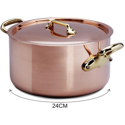 Cocotte en cuivre avec couvercle mauviel m'héritage 200b tous feux sauf induction 24cm - Publicité Cocotte en cuivre avec couvercle mauviel m'héritage 200b tous feux sauf induction 24cm - Publicité