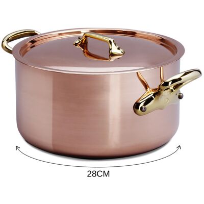 Cocotte en cuivre avec couvercle mauviel m'héritage 200b tous feux sauf induction 28cm - Publicité Cocotte en cuivre avec couvercle mauviel m'héritage 200b tous feux sauf induction 28cm - Publicité