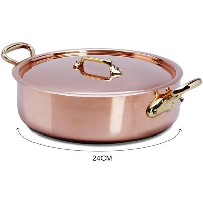 Rondeau en cuivre avec couvercle mauviel m'héritage 200b tous feux sauf induction 24cm - Publicité Rondeau en cuivre avec couvercle mauviel m'héritage 200b tous feux sauf induction 24cm - Publicité
