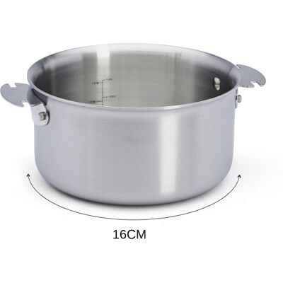 De Buyer Loqy 16 cm Casserole en Acier Inoxydable Multicouche - Casserole - Publicité De Buyer Loqy 16 cm Casserole en Acier Inoxydable Multicouche - Casserole - Publicité