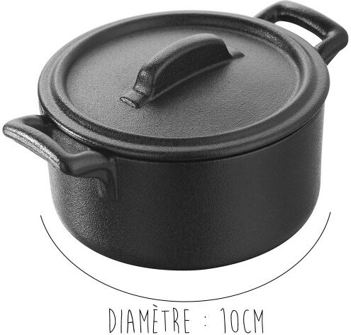 Cocotte ronde revol belle cuisine 20cl avec couvercle noir effet fonte