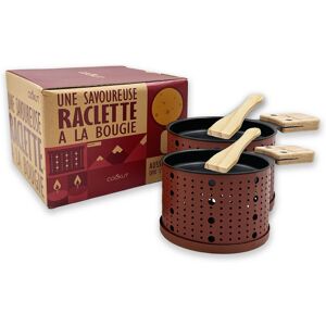 Service à raclette à la bougie cookut lumi services poelons et spatules pour 2 personnes Rouge