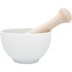 Mortier kai blanc en porcelaine + pilon en bois - Publicité Mortier kai blanc en porcelaine + pilon en bois - Publicité