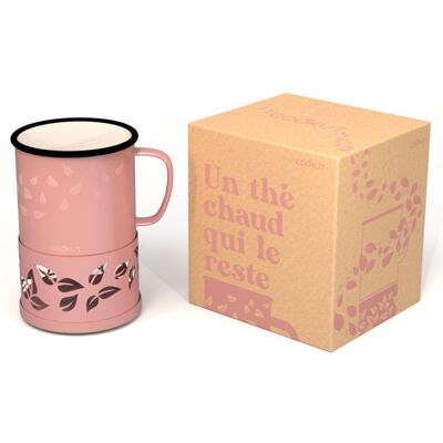 Mug à thé cookut sixtea chauffé à la bougie rose - Publicité Mug à thé cookut sixtea chauffé à la bougie rose - Publicité