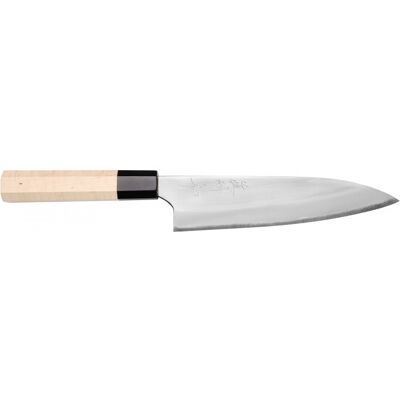 Couteau de chef 18cm japonais artisanal naoki mazaki ws2 poli - Publicité Couteau de chef 18cm japonais artisanal naoki mazaki ws2 poli - Publicité