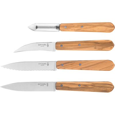 Coffret 4 couteaux opinel les essentiels olivier - Publicité Coffret 4 couteaux opinel les essentiels olivier - Publicité