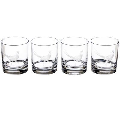 Coffret de 4 verres à whisky selbrae house - motif faisan - Publicité Coffret de 4 verres à whisky selbrae house - motif faisan - Publicité