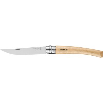 Couteau pliant opinel effilé n°10 lame 10cm manche hêtre - Publicité Couteau pliant opinel effilé n°10 lame 10cm manche hêtre - Publicité