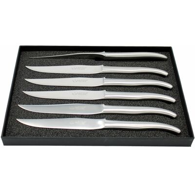 Coffret de 6 couteaux de table laguiole village aéro en inox satiné - Publicité Coffret de 6 couteaux de table laguiole village aéro en inox satiné - Publicité