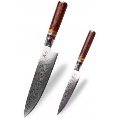 Set de 2 couteaux kutoyama damas pakka rainbow chef + universel - Publicité Set de 2 couteaux kutoyama damas pakka rainbow chef + universel - Publicité