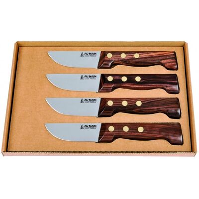 Coffret de 4 couteaux à steak le p'tit boucher au nain fabrication française - Publicité Coffret de 4 couteaux à steak le p'tit boucher au nain fabrication française - Publicité