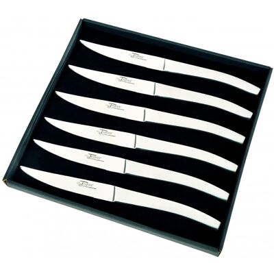 Coffret de 6 couteaux de table thiers au nain tout inox - Publicité Coffret de 6 couteaux de table thiers au nain tout inox - Publicité