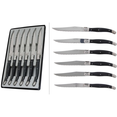 Pradel Excellence Coffret 6 couteaux de table laguiole postiche gris - Publicité Pradel Excellence Coffret 6 couteaux de table laguiole postiche gris - Publicité