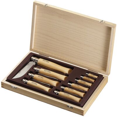 Coffret cadeau opinel traditionnel en bois 10 couteaux de poche - Publicité Coffret cadeau opinel traditionnel en bois 10 couteaux de poche - Publicité