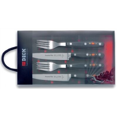 Coffret 4 couverts dick premier plus lames forgés 12cm - Publicité Coffret 4 couverts dick premier plus lames forgés 12cm - Publicité