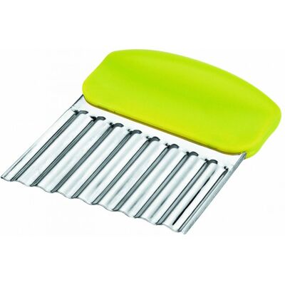 Coupe-légumes lame inox ondulée 8x10cm - manche vert - Publicité Coupe-légumes lame inox ondulée 8x10cm - manche vert - Publicité