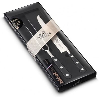 Coffret sabatier idéal inox 100% forgé français 1 couteau + 1 fourchette - Publicité Coffret sabatier idéal inox 100% forgé français 1 couteau + 1 fourchette - Publicité