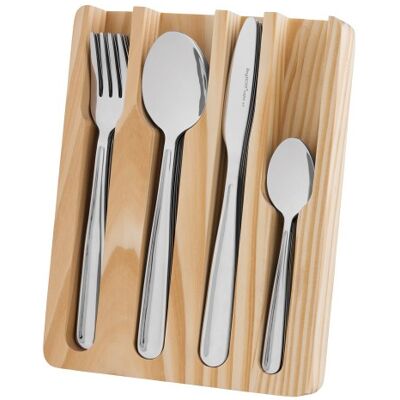 Ménagère 24 couverts sereno berghoff essentials inox + rangement en bois - Publicité Ménagère 24 couverts sereno berghoff essentials inox + rangement en bois - Publicité