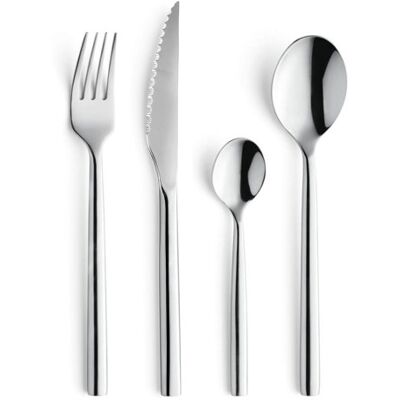 Ménagère 24 couverts de table carlito amefa inox 18/0 couteaux à steak - Publicité Ménagère 24 couverts de table carlito amefa inox 18/0 couteaux à steak - Publicité