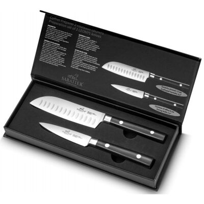Coffret sabatier international leonys office 9cm + santoku alvéolé 12cm - Publicité Coffret sabatier international leonys office 9cm + santoku alvéolé 12cm - Publicité