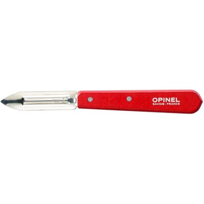 Eplucheur opinel lame microdentée 6cm acier inox manche rouge - Publicité Eplucheur opinel lame microdentée 6cm acier inox manche rouge - Publicité