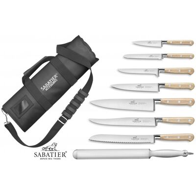 Mallette cuisine sabatier brocéliande 7 couteaux fabrication française + 1 fusil - Publicité Mallette cuisine sabatier brocéliande 7 couteaux fabrication française + 1 fusil - Publicité