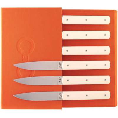 Atelier Perceval Coffret 6 couteaux de table perceval 9.47 façon ivoire - Publicité Atelier Perceval Coffret 6 couteaux de table perceval 9.47 façon ivoire - Publicité