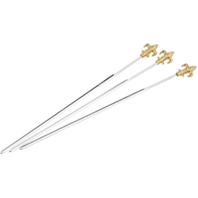 Set de 3 pics à brochettes "lilie" westmark en acier inox avec décors 31.2 cm - Publicité Set de 3 pics à brochettes "lilie" westmark en acier inox avec décors 31.2 cm - Publicité