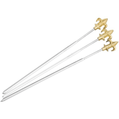 Set de 3 pics à brochettes "lilie" westmark en acier inox avec décors 24.5 cm - Publicité Set de 3 pics à brochettes "lilie" westmark en acier inox avec décors 24.5 cm - Publicité