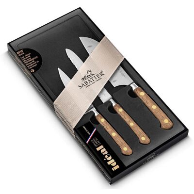 Coffret 3 couteaux sabatier perigord office + universel + mini santoku - Publicité Coffret 3 couteaux sabatier perigord office + universel + mini santoku - Publicité