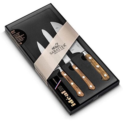 Coffret 3 couteaux sabatier provençao office + universel + mini santoku - Publicité Coffret 3 couteaux sabatier provençao office + universel + mini santoku - Publicité
