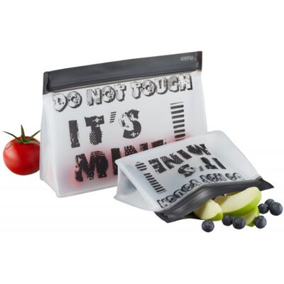 2 sachets réutilisables et hermétiques gefu zipzip pour snacks - Publicité 2 sachets réutilisables et hermétiques gefu zipzip pour snacks - Publicité