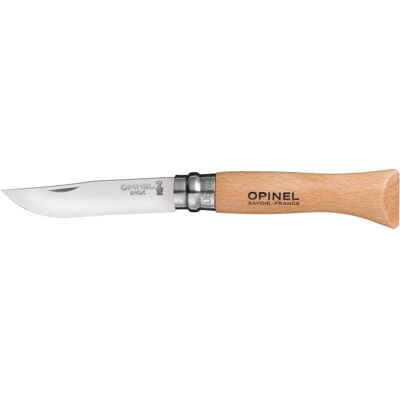 Couteau opinel traditionnel n°06 lame 7cm virole tournante manche en hêtre - Publicité Couteau opinel traditionnel n°06 lame 7cm virole tournante manche en hêtre - Publicité