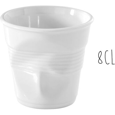 Tasse revol espresso froissé 8cl en porcelaine blanche - Publicité Tasse revol espresso froissé 8cl en porcelaine blanche - Publicité