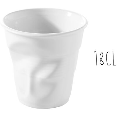 Tasse revol cappuccino froissé 18cl en porcelaine blanche - Publicité Tasse revol cappuccino froissé 18cl en porcelaine blanche - Publicité