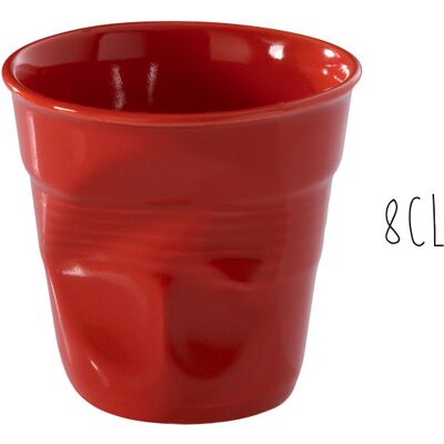 Tasse revol espresso froissé 8cl en porcelaine piment - Publicité Tasse revol espresso froissé 8cl en porcelaine piment - Publicité