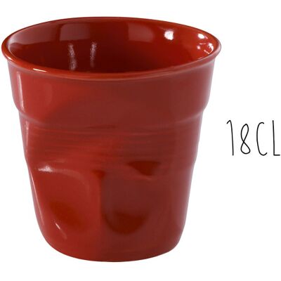 Tasse revol cappuccino froissé 18cl en porcelaine piment - Publicité Tasse revol cappuccino froissé 18cl en porcelaine piment - Publicité