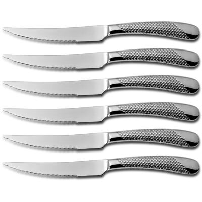 Coffret bois 6 couteaux à steak comas geometric acier inox 13/0 - Publicité Coffret bois 6 couteaux à steak comas geometric acier inox 13/0 - Publicité