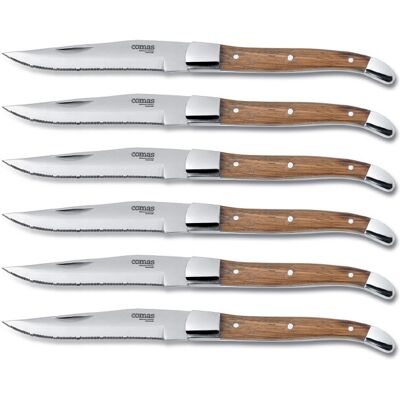 Coffret bois 6 couteaux à steak comas alps acier inox 13/0 - Publicité Coffret bois 6 couteaux à steak comas alps acier inox 13/0 - Publicité