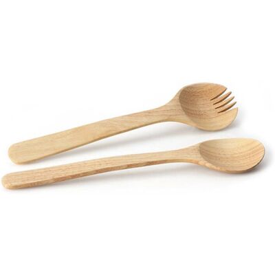 Set de 2 couverts à salade continenta en bois d'hévéa 31cm - Publicité Set de 2 couverts à salade continenta en bois d'hévéa 31cm - Publicité