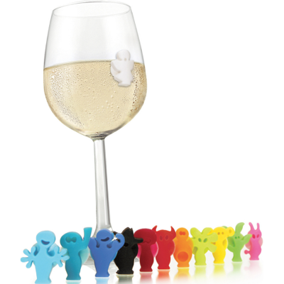 Set de 12 marques-verres vacu vin party people - Publicité Set de 12 marques-verres vacu vin party people - Publicité