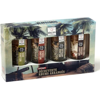 Quai Sud France Coffret découverte pour rhum arrangé quai sud - 4 saveurs - Publicité Quai Sud France Coffret découverte pour rhum arrangé quai sud - 4 saveurs - Publicité