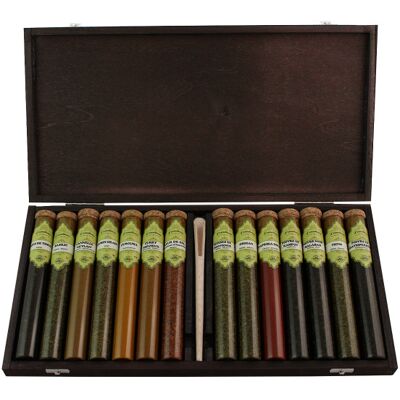 Coffret d'épices le monde en tube excellence 14 tubes + cuillère-mesure - Publicité Coffret d'épices le monde en tube excellence 14 tubes + cuillère-mesure - Publicité