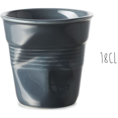 Tasse revol cappuccino froissé 18cl en porcelaine graphite - Publicité Tasse revol cappuccino froissé 18cl en porcelaine graphite - Publicité