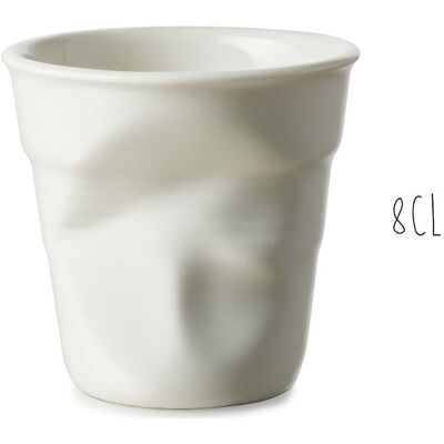 Tasse revol espresso froissé 8cl en porcelaine blanc coquille - Publicité Tasse revol espresso froissé 8cl en porcelaine blanc coquille - Publicité